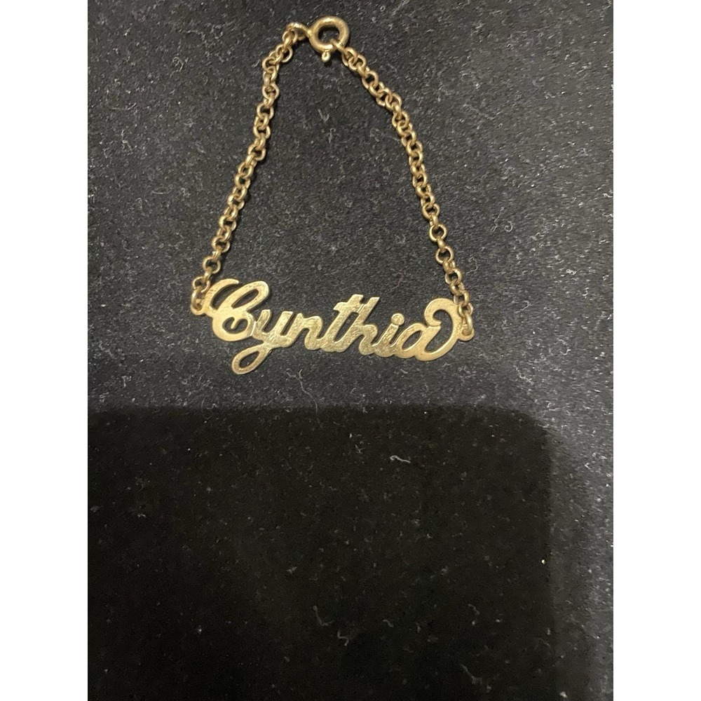 Gold-Filled Vermeil 925 VTG "Cynthia" Name Bracelet